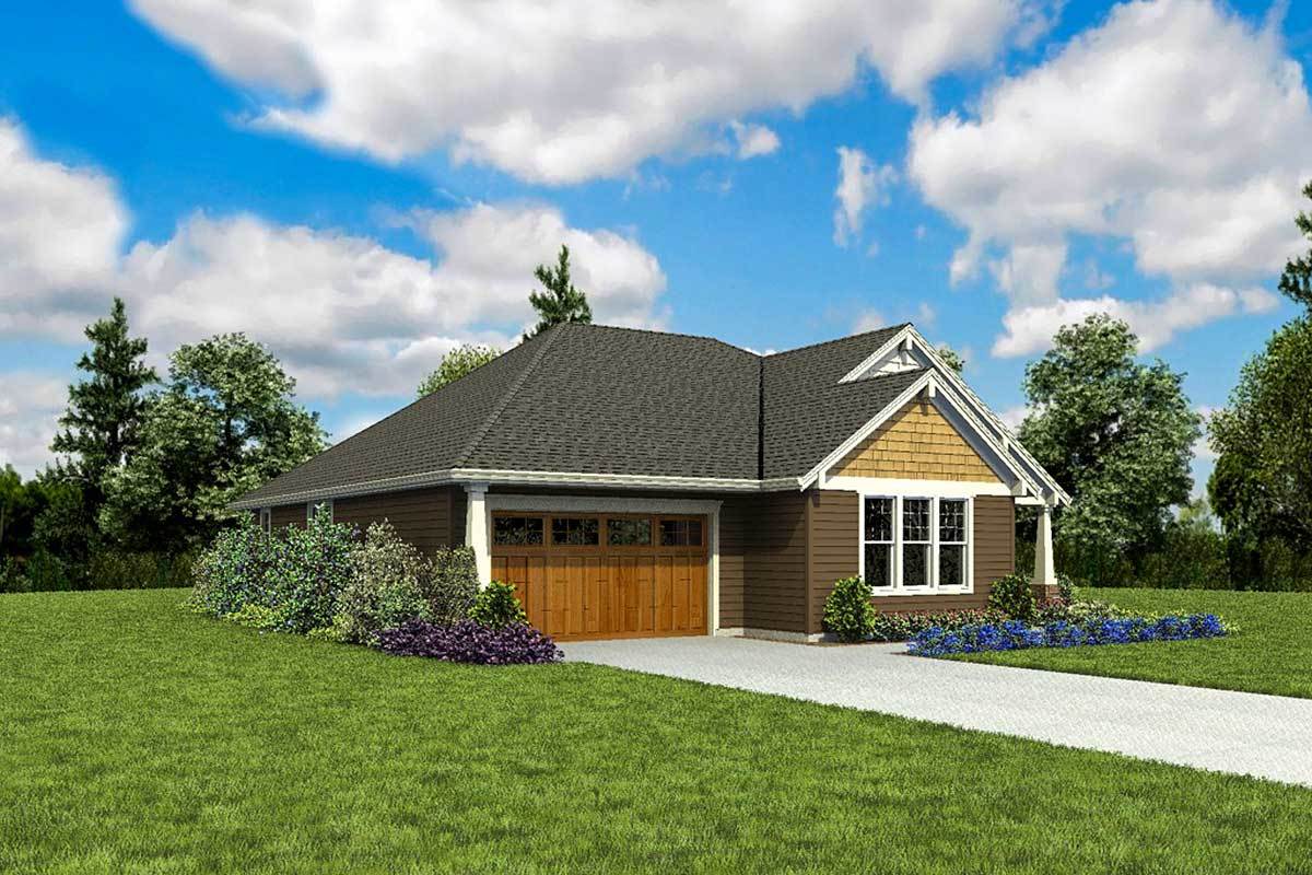 OneStory House Plan with Two Master Suites 69691AM Architectural
