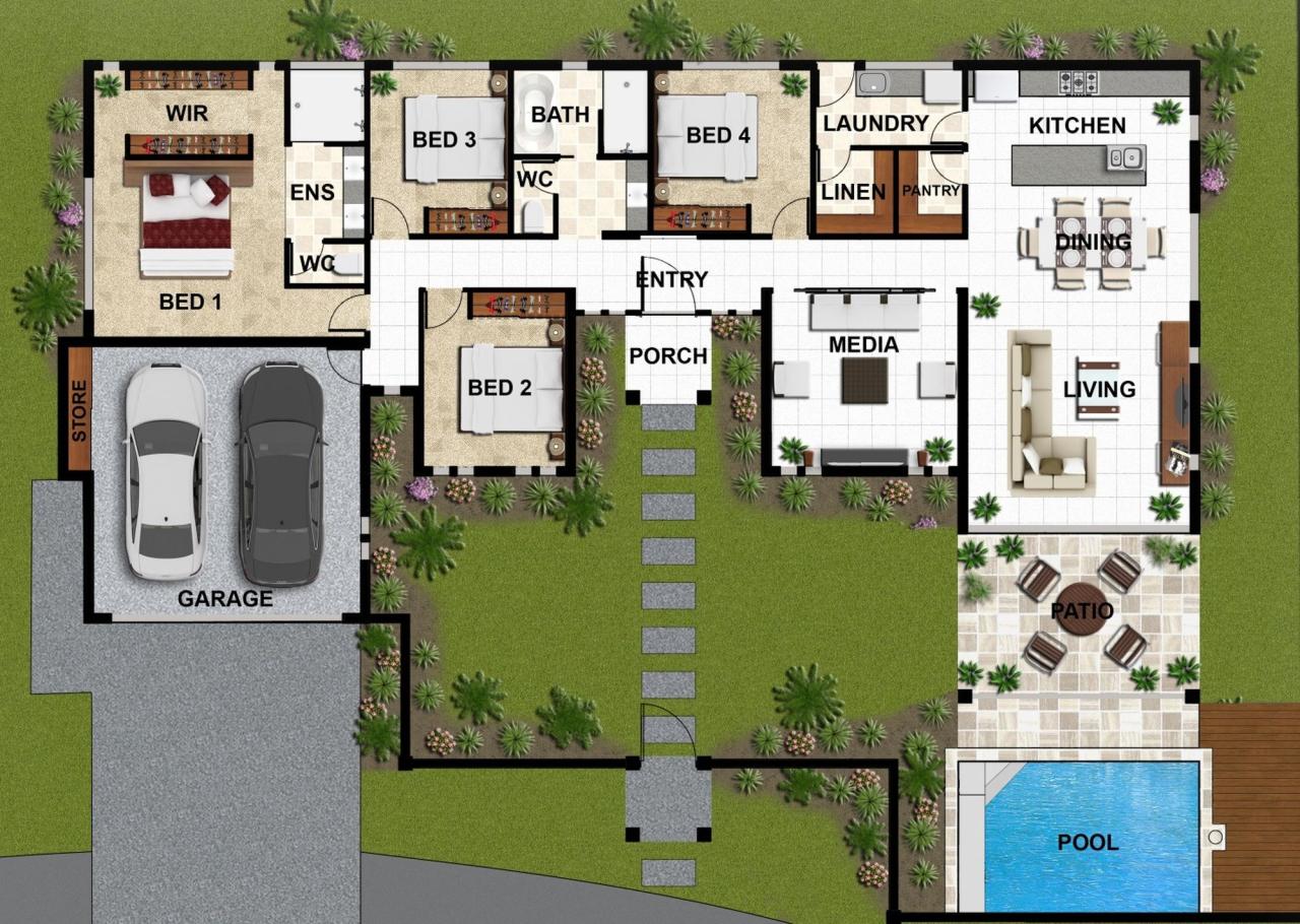 Banksia Architectural floor plans, Floor plans, Model house plan