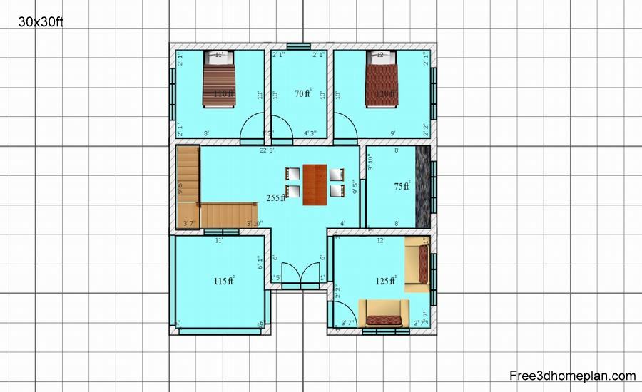 30X30 2 Story House Plans Home Building Packages Floor Plans