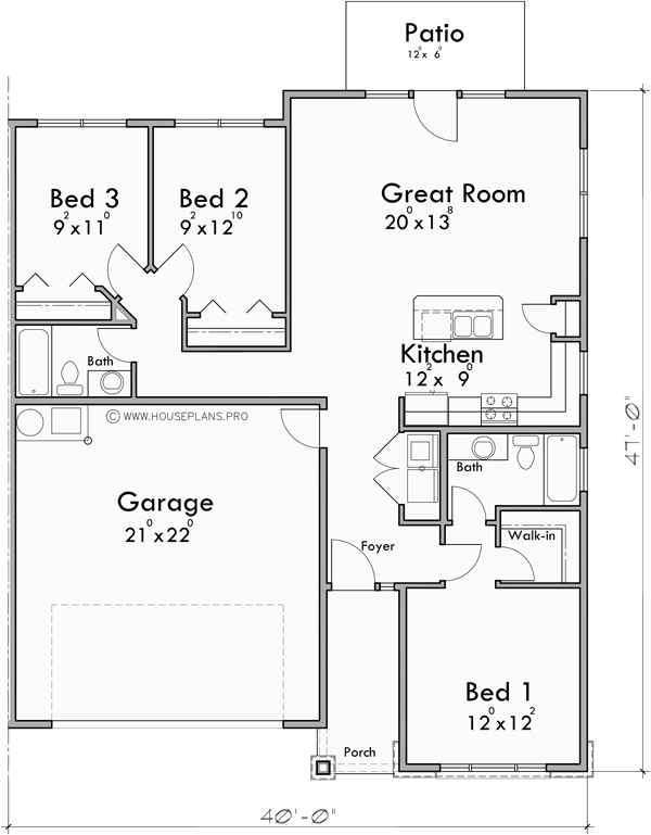 One Story Duplex House Plan With Two Car Garage By Bruinier