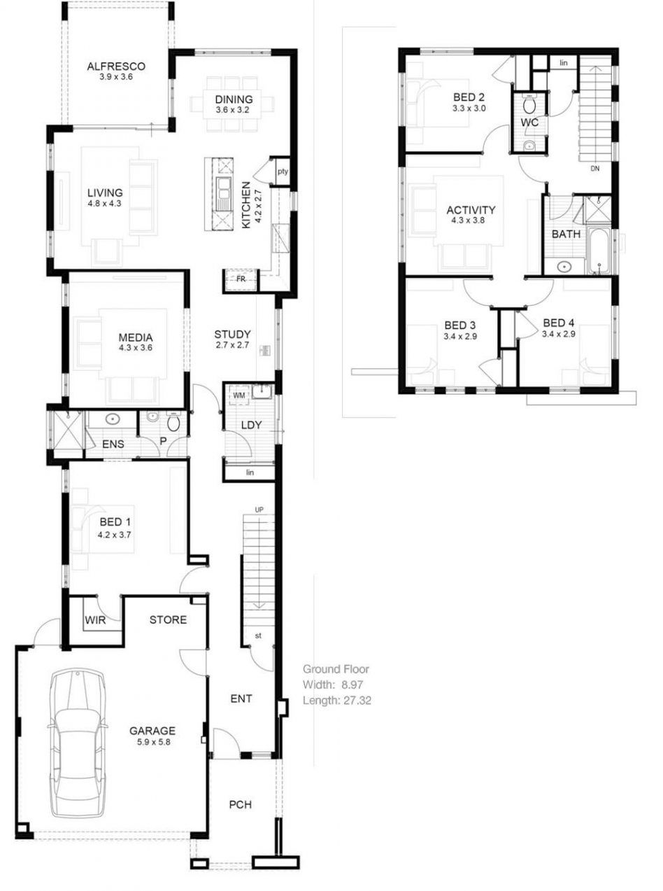 Ideas For Narrow Lot House Custom Plans Long Lots Home Design home