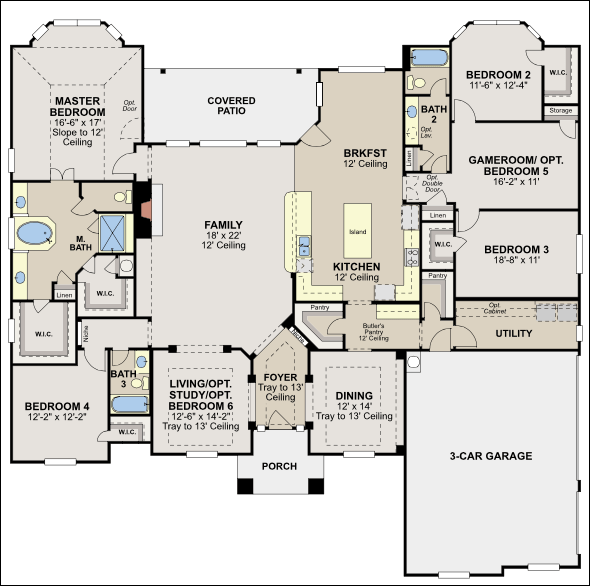Ryland Homes Floor Plans The Brook Model Home Floor Plan 1,606 sq