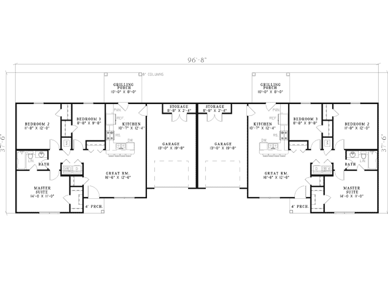 Wildbrook Acres Ranch Duplex Plan 055D0396 House Plans and More