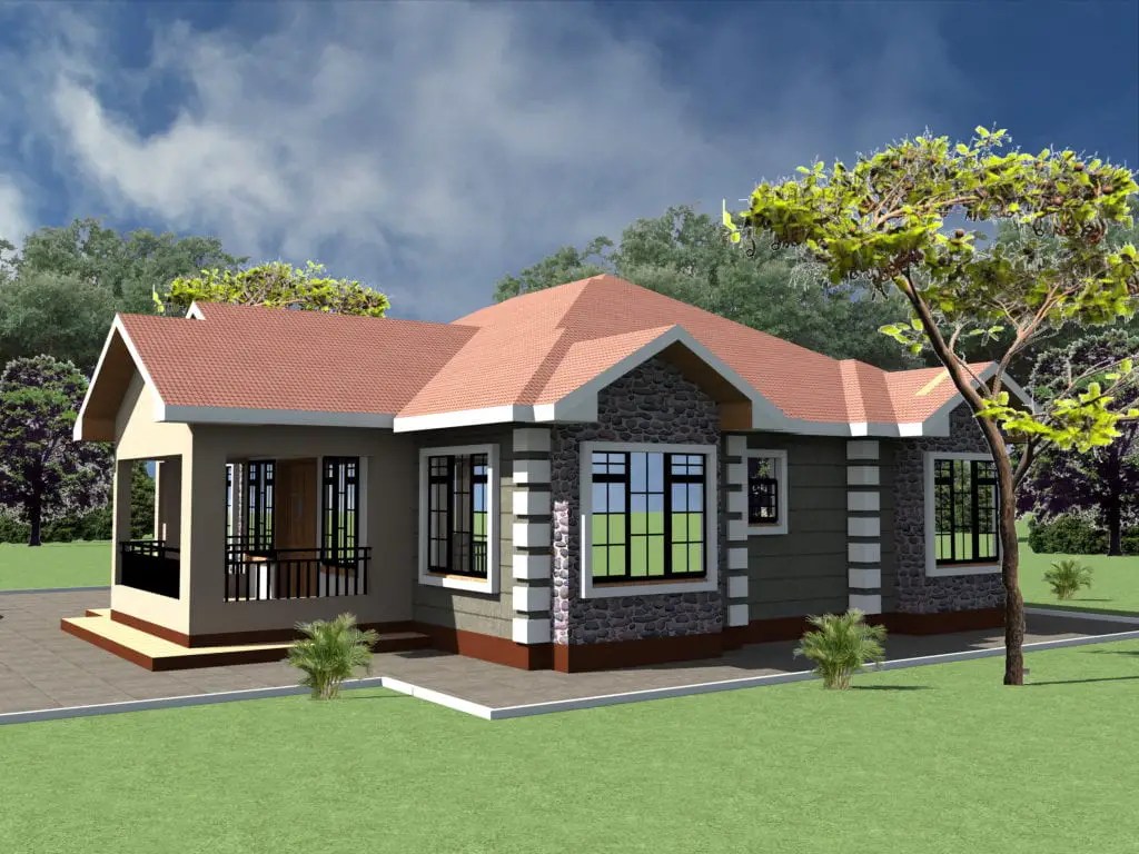 4 Bedroom Bungalow House Plan Design 1128 B HPD TEAM
