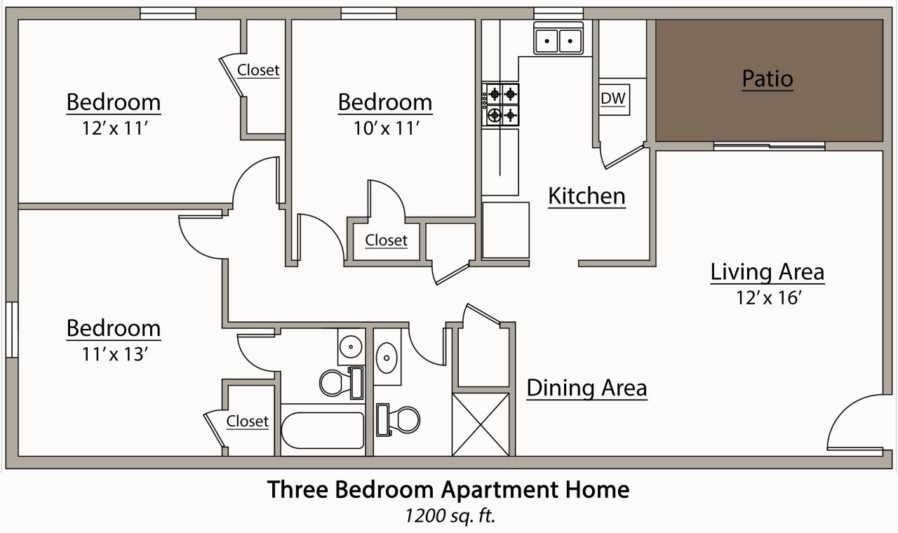 3 Bedroom Apartment Floor Plan Carpet Vidalondon