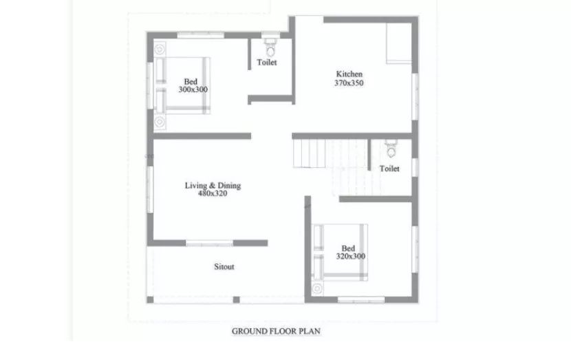 750 Square Feet 2 Bedroom Single Floor Low Budget House and Plan Home