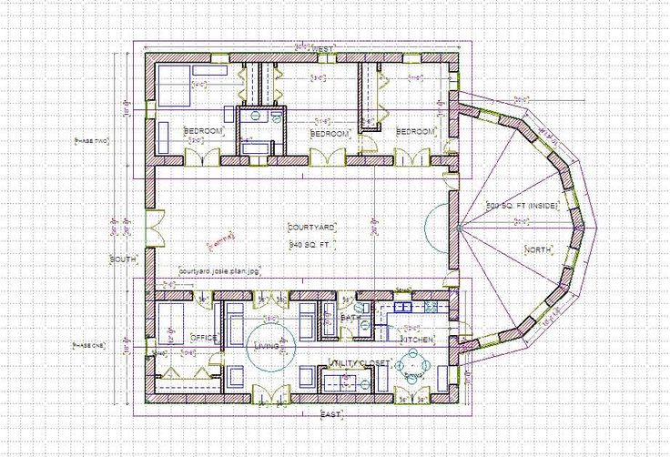 a straw bale house plan, 375 sq. ft. Straw Bale House Pinterest