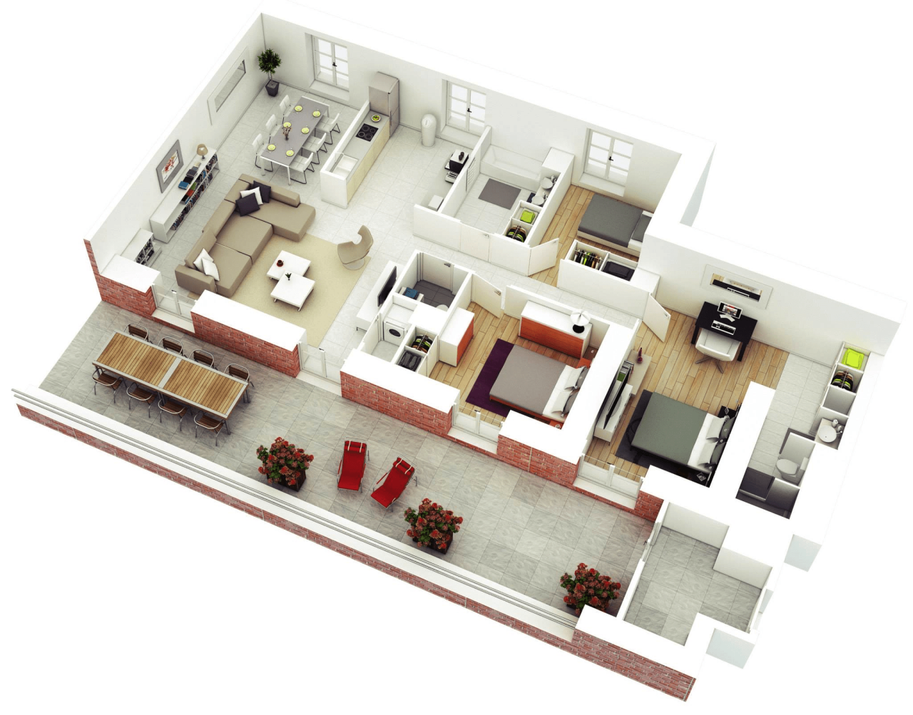 House Plans With Photos 3 Bedroom Three Bedroom House Design Hpd Team