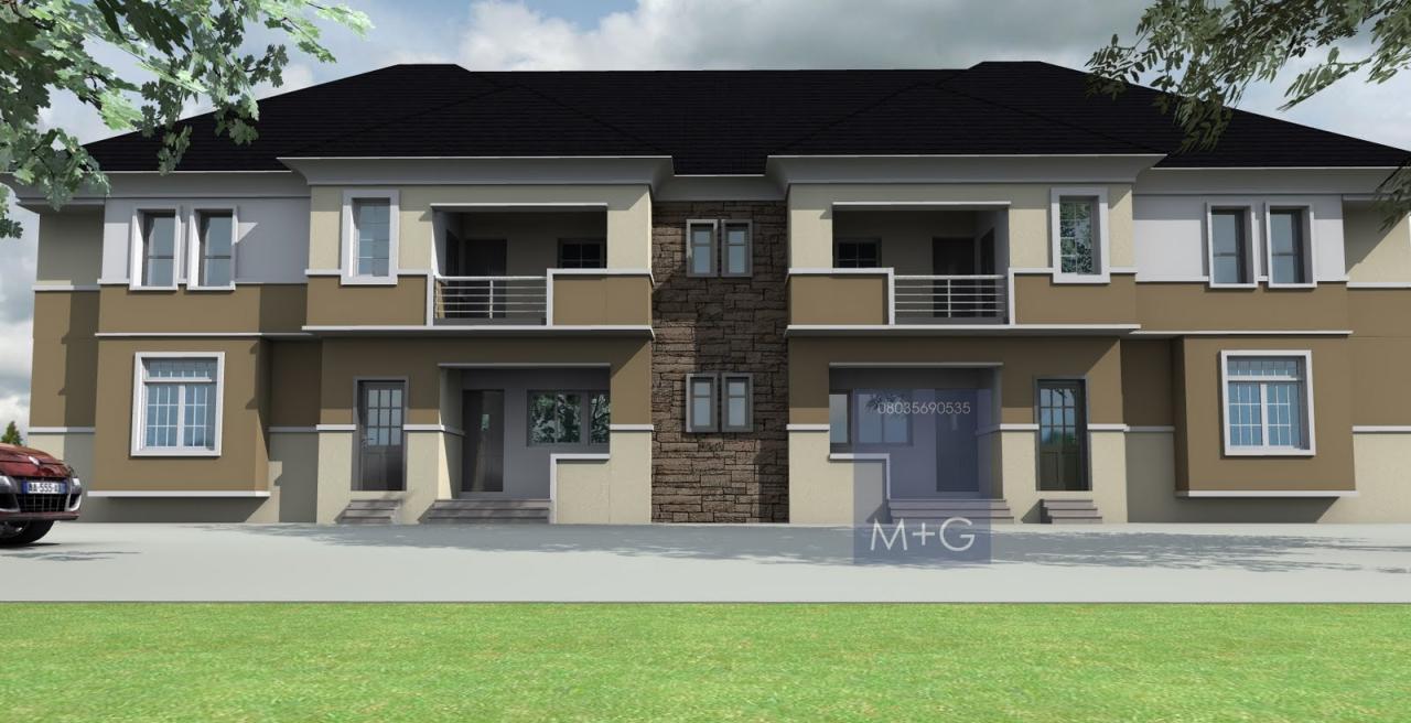 Contemporary Nigerian Residential Architecture 4 units of 3 bedroom