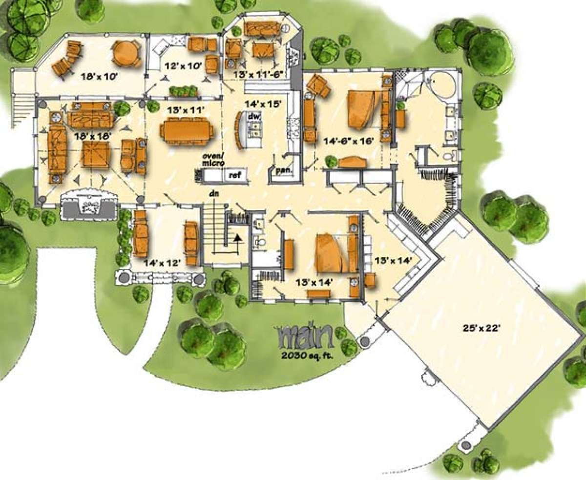 House Plan 190700008 Craftsman Plan 3,050 Square Feet, 4 Bedrooms