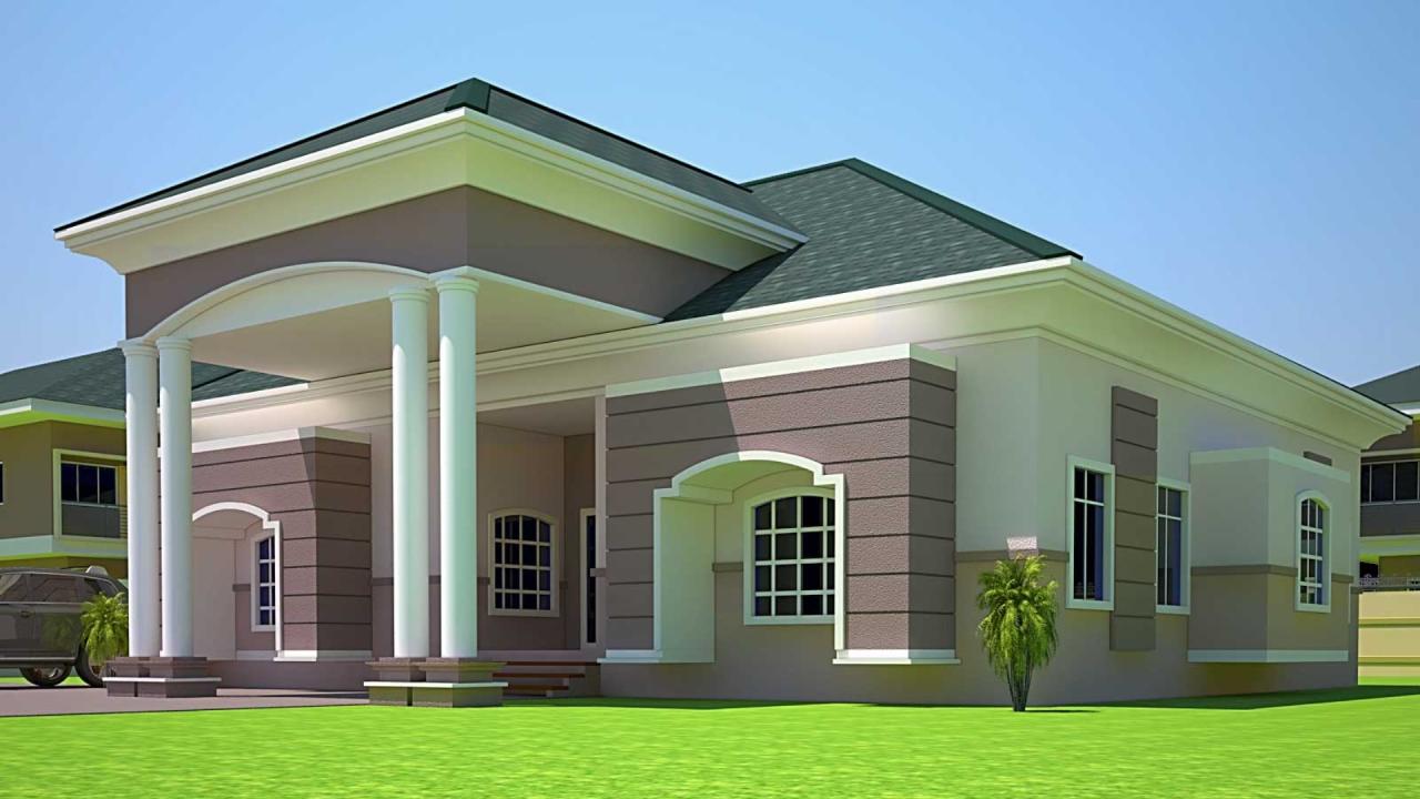 4 Bedroom Bungalow House Design In Nigeria.