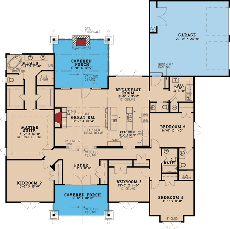 Five Bedroom Rustic House Plan 70532MK Architectural Designs