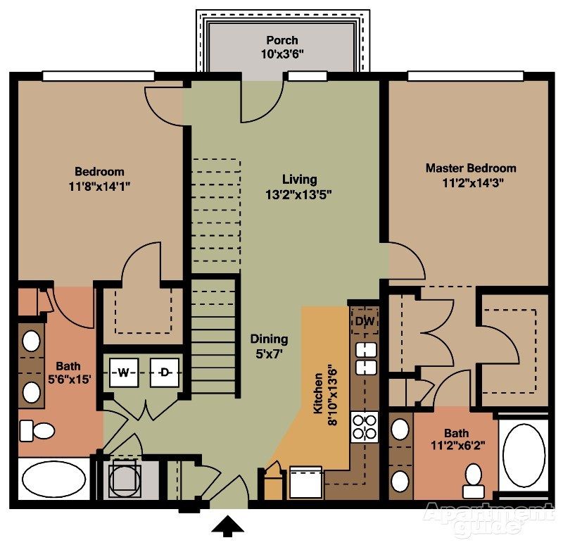B1L 2 bedroom 2 bathroom Small house plans, Small house floor plans