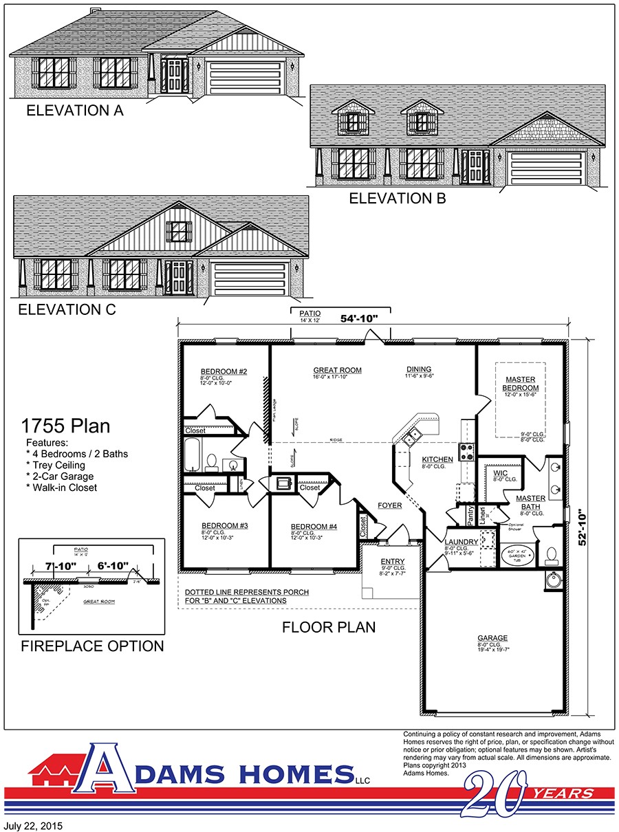 Adams Home Floor Plans