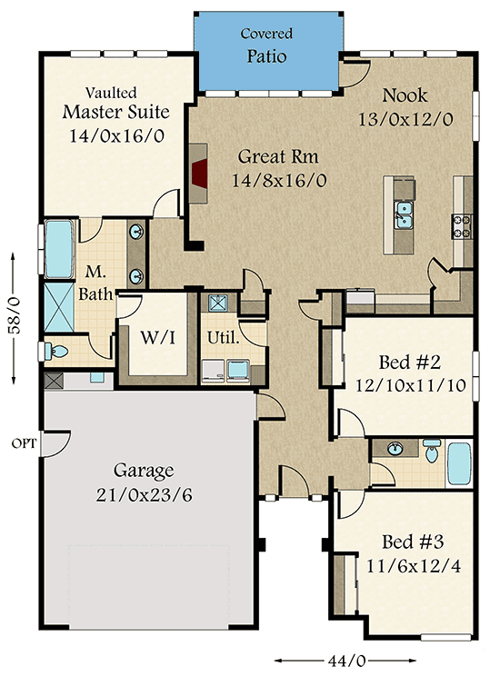 Exclusive One Story Modern House Plan with Open Layout 85234MS