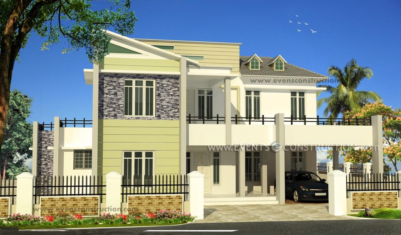 Evens Construction Pvt Ltd Unique modern home in 2600 sqft