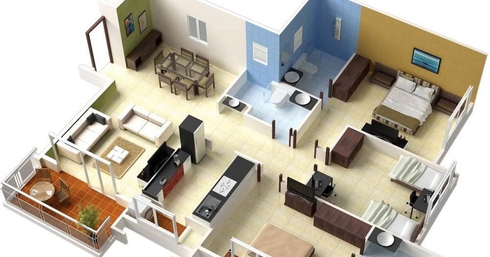 Desain Rumah Minimalis Modern 1 Lantai 4 Kamar Tidur
