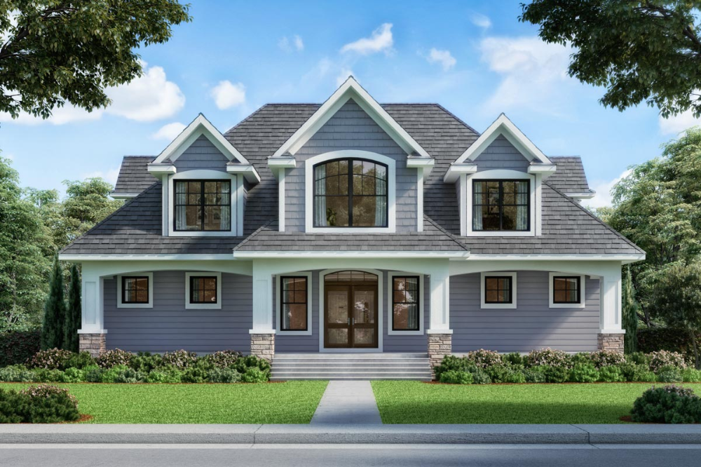 Plan 730002MRK Exclusive 2Story Craftsman House Plan with Symmetrical