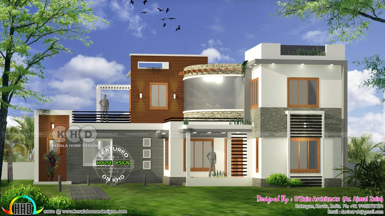 4 BHK modern contemporary home 1800 square feet Kerala home design