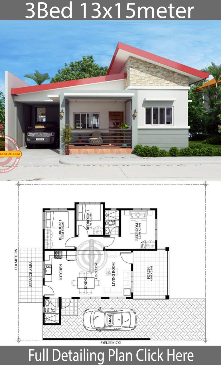 Modern 3 Bedroom House Plans With Garage picweiner