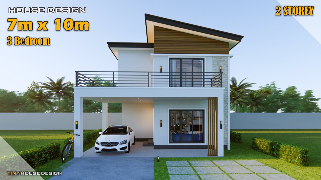 Small House Design Simple House 7m x 10m 2 Storey 3 Bedroom YouTube