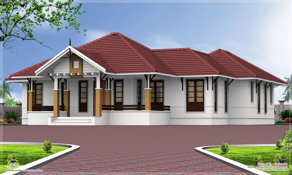 Simple 4 Bedroom Single Floor House Plans Kerala Style