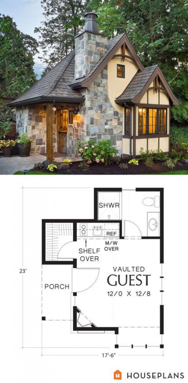 Tiny Storybook House Plan. 300sft. Plan 48641. A little small. Might
