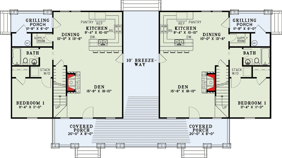 Home Floor Plans With Breezeway House Design Ideas