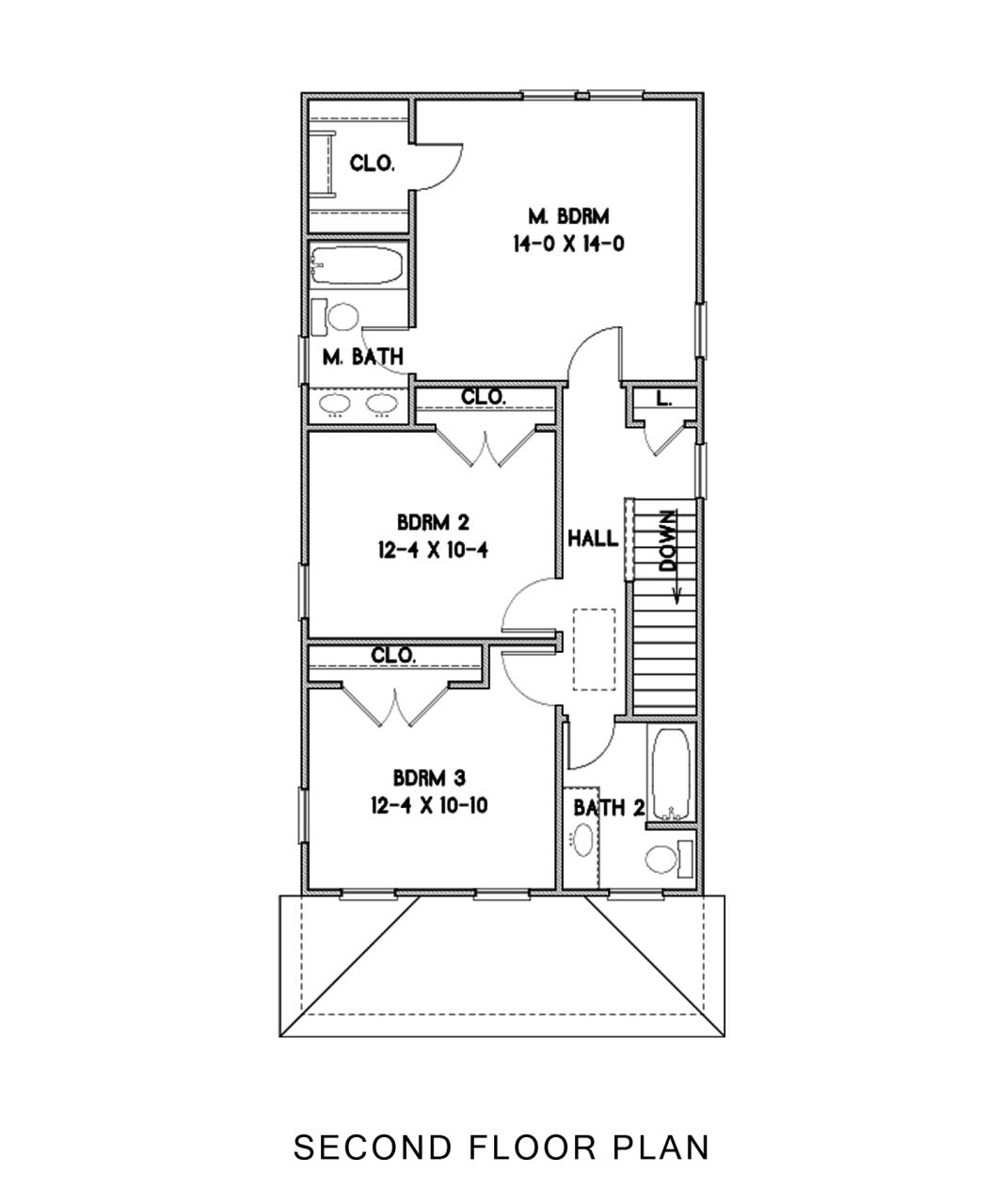 Small House Plan, 1600 sq ft, with Front Porch