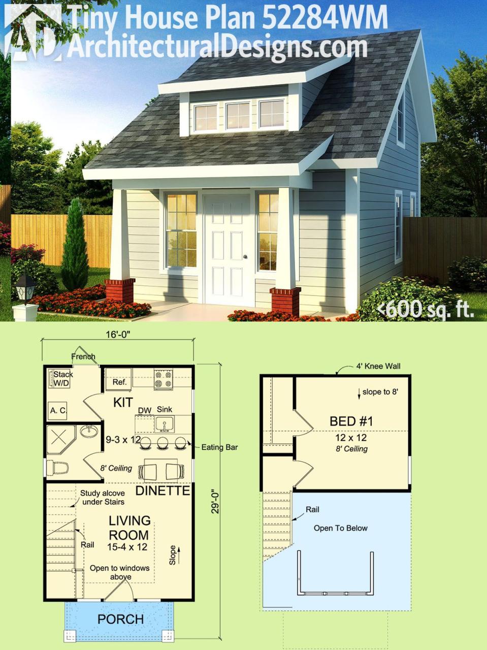 Plan 52284WM Tiny Cottage or Guest Quarters my little rooms ideas