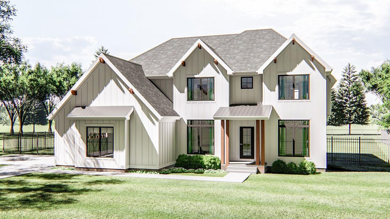 2 Story Modern Farmhouse House Plan Wellington American house plans