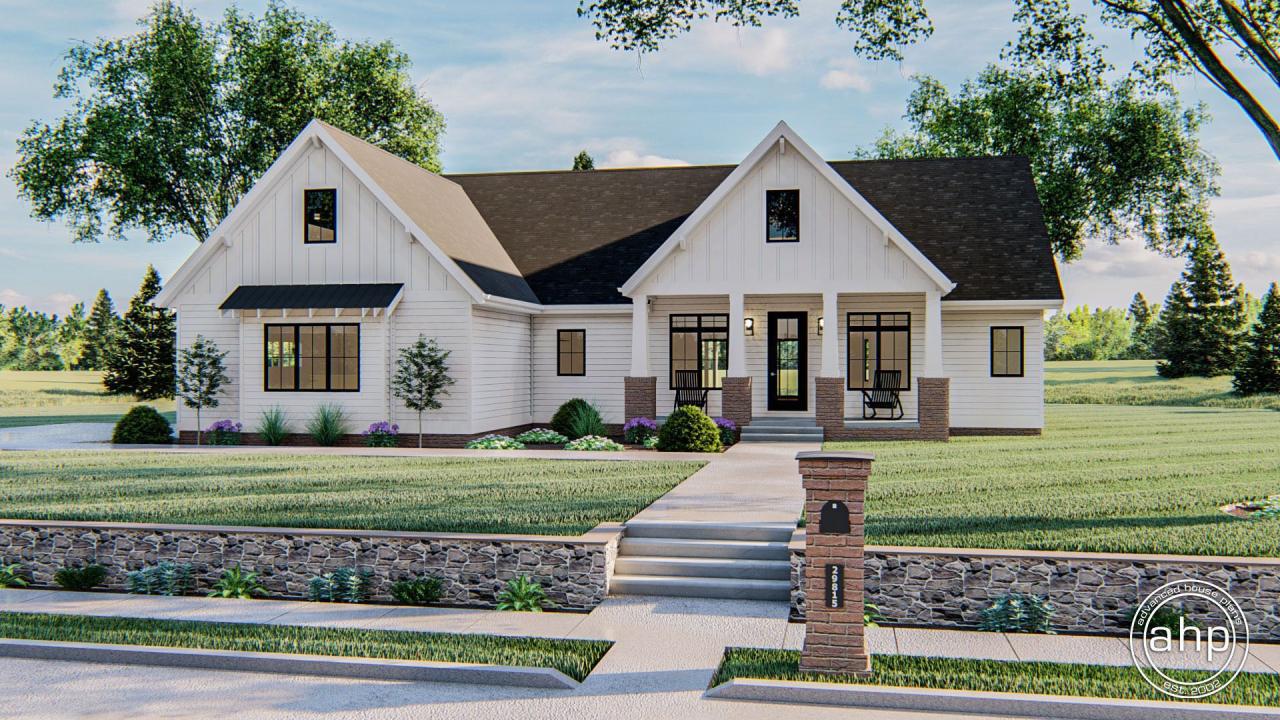 1 Story Modern Farmhouse Style House Plan Arbor Ridge Modern