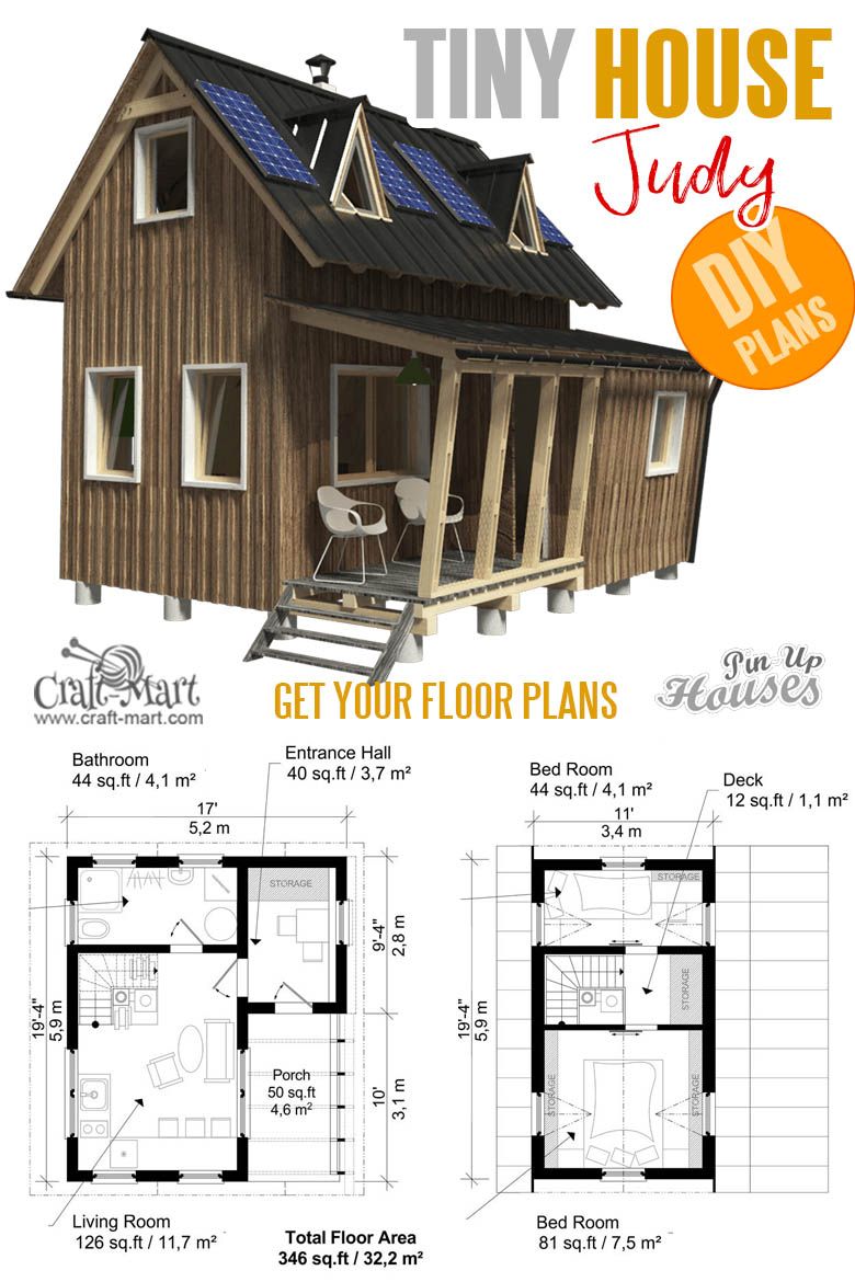 Small Two Story House Plans Judy in 2020 Tiny house plans, House
