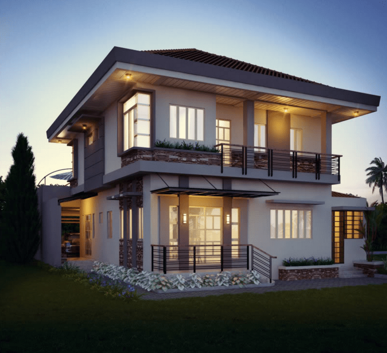 Beautiful Two Story House Balcony Double House Plans 112591