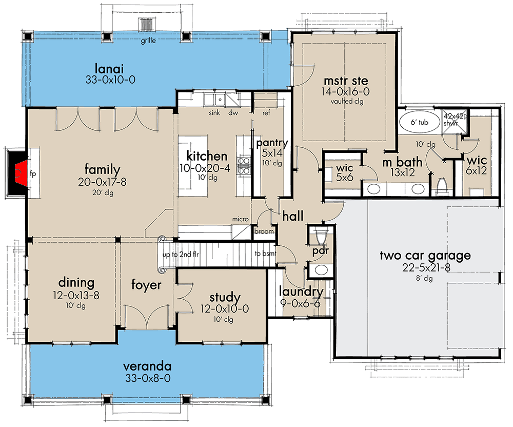 Plan 16919WG Modern Farmhouse Plan with 2Story Great Room and