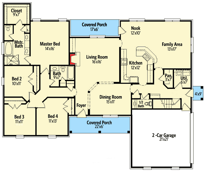 Second Floor Rec Room 58605SV floor plan Main Level Rec room