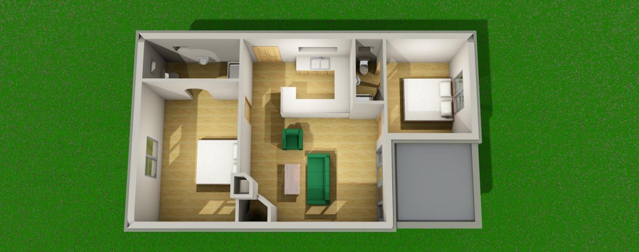 2 Bedroom jdp822 SA Houseplans