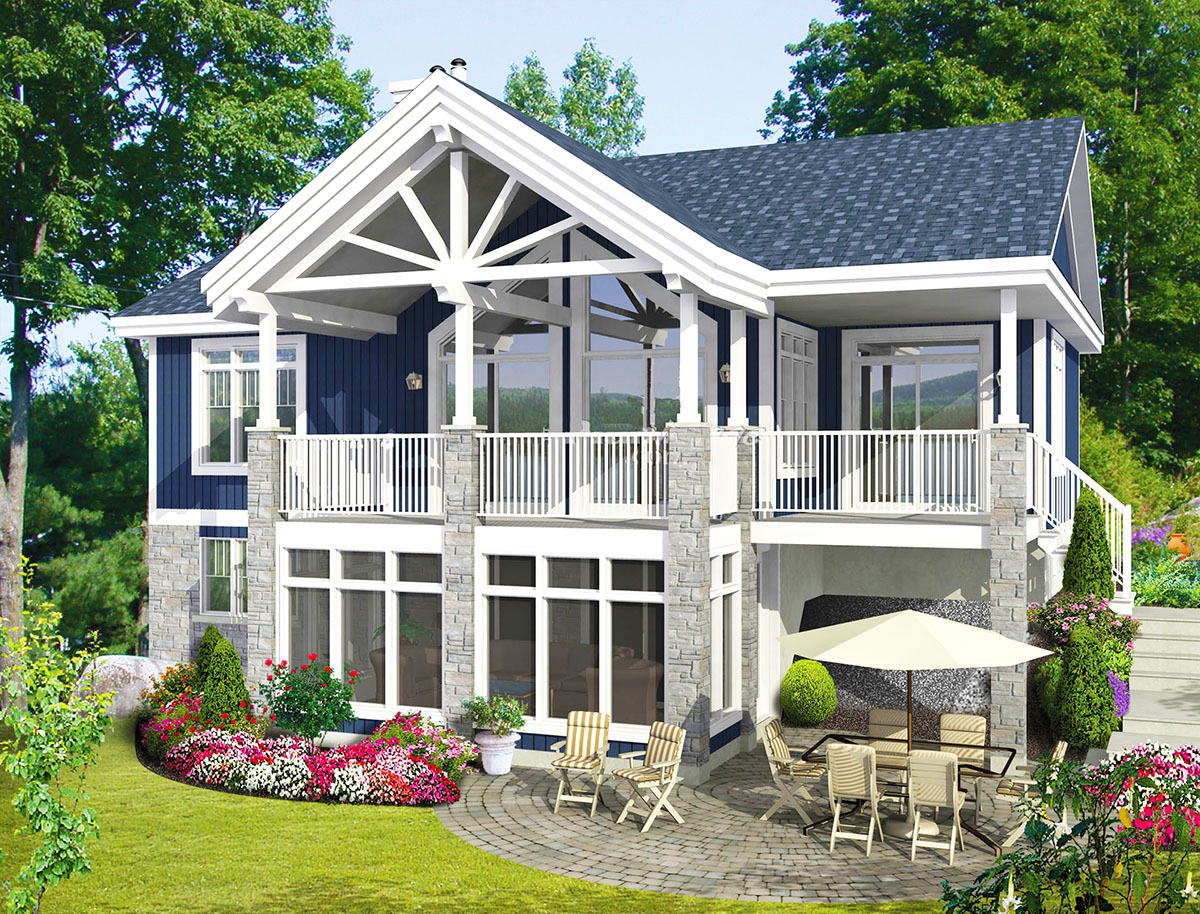 Plan 80676PM Cottage with 2 Bedrooms and a Spacious Porch Area for a