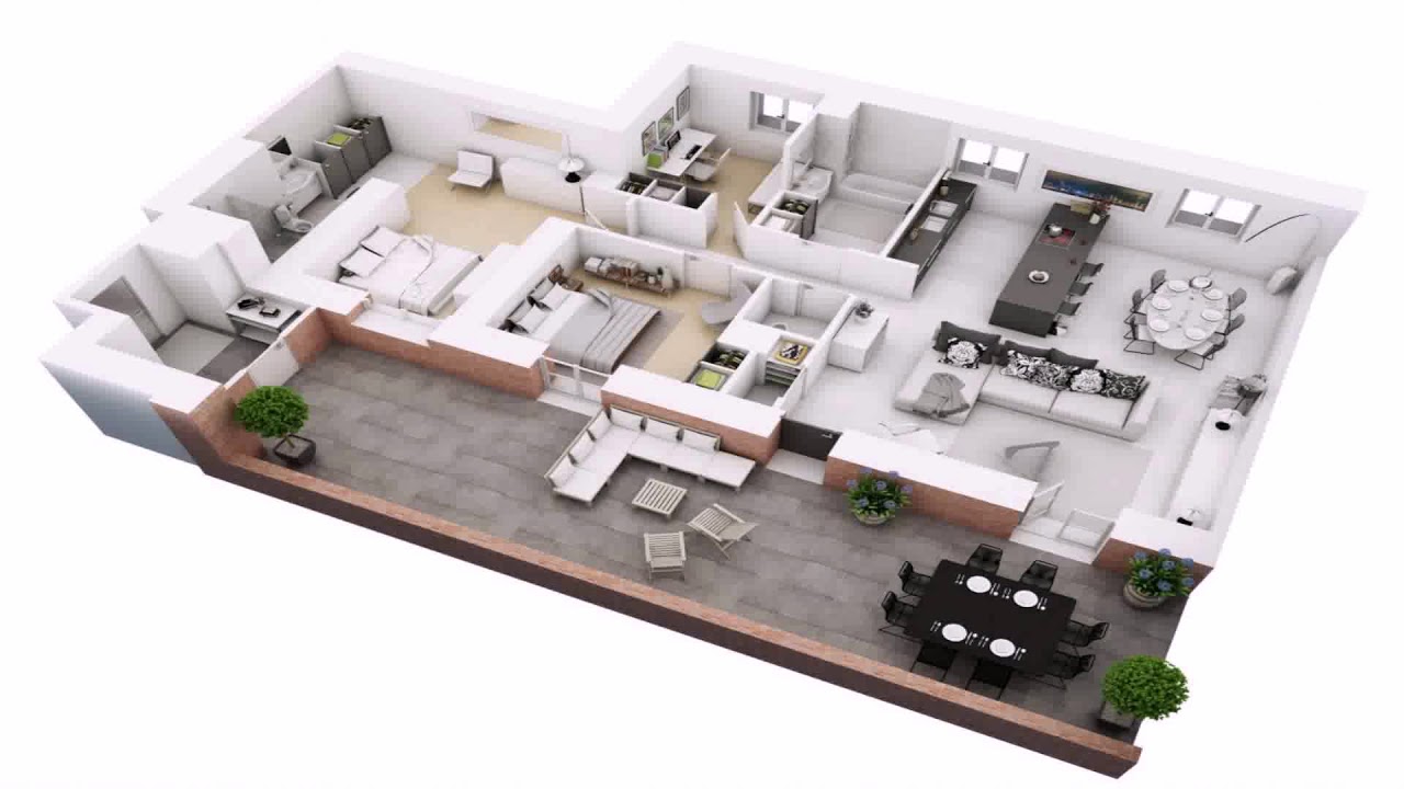3 Bedroom Flat Plan On Half Plot The three bedroom home plan can lend