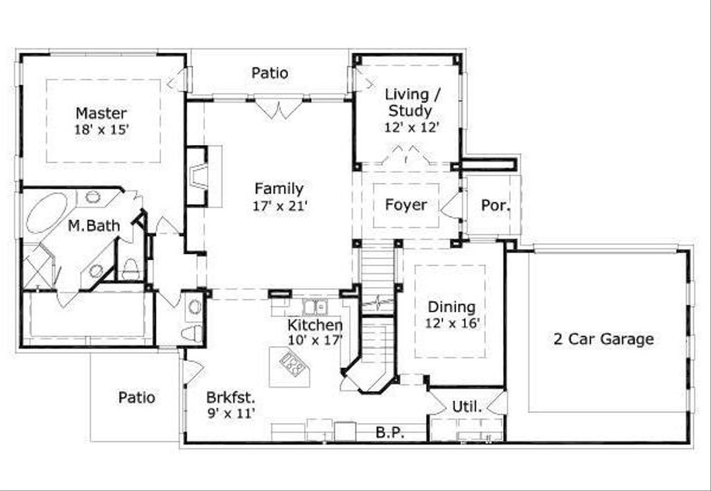 Traditional Style House Plan 3 Beds 2.5 Baths 3050 Sq/Ft Plan 411