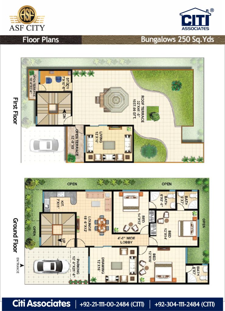 ASF City Karachi 250 Sq.yds Bungalow Floor Plan ASF City Karachi