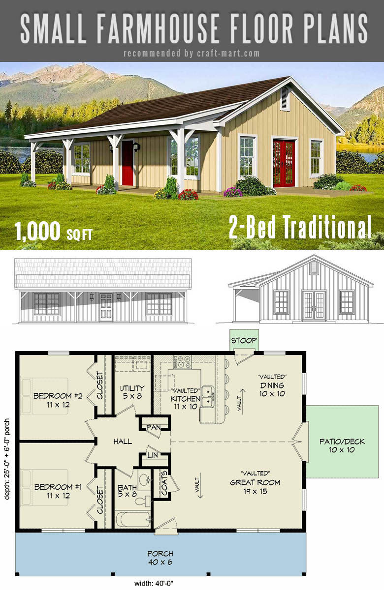 The best simple farmhouse plans Timeless 2Bed Small Traditional