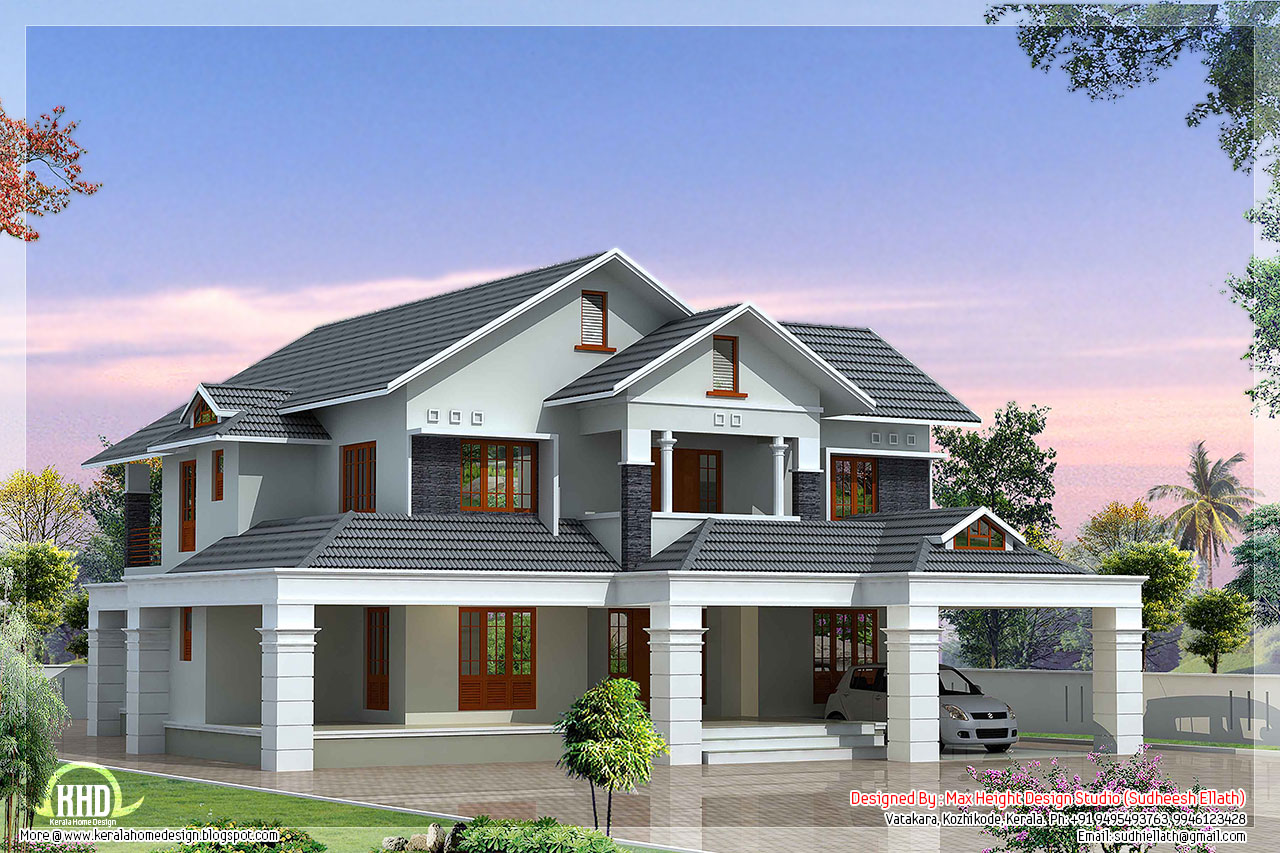 Luxury 5 bedroom villa Kerala House Design Idea