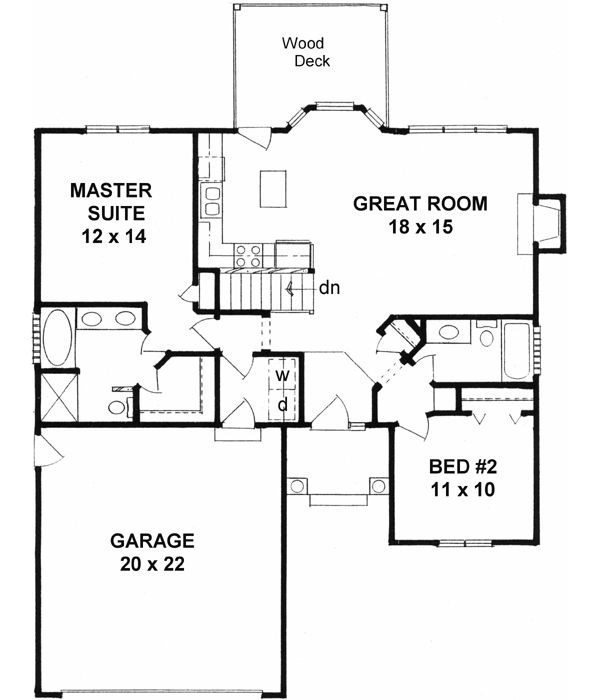 Beautiful 2 Bedroom One Story House Plans New Home Plans Design