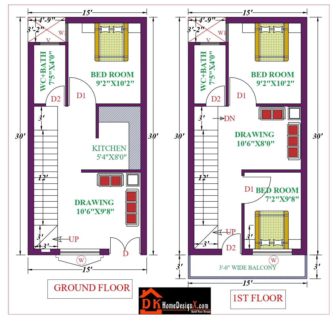 15X30 Affordable House Design DK Home DesignX