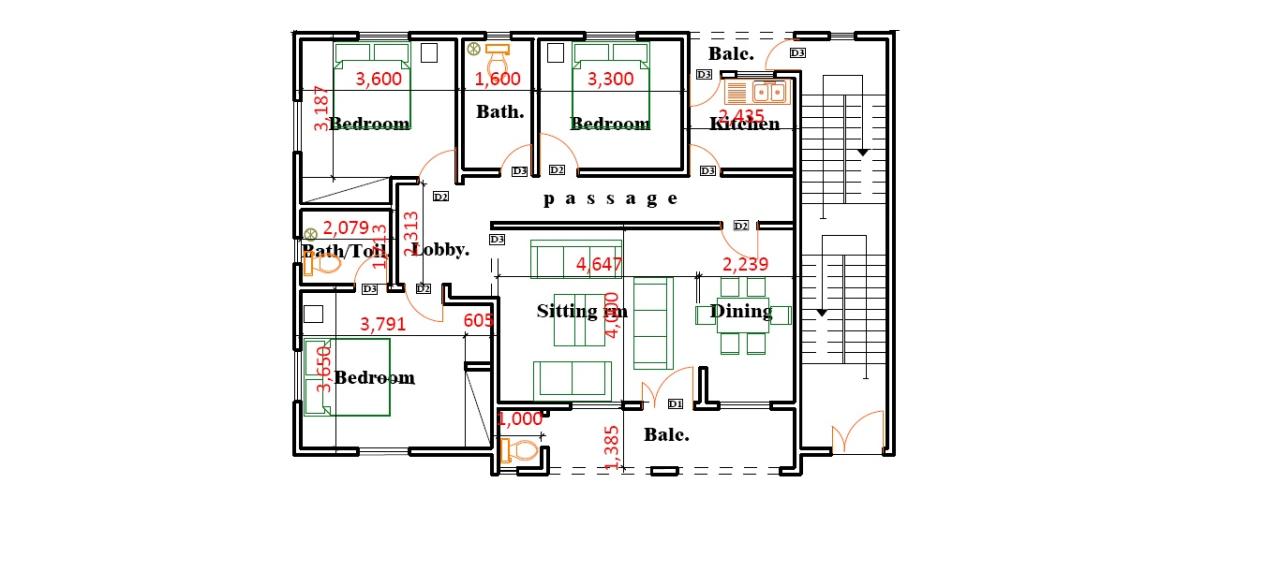 Please Kindly Criticize This 3bedroom Plan. Properties Nigeria