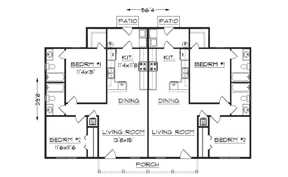 Duplex Floor Plan House Plans 34676