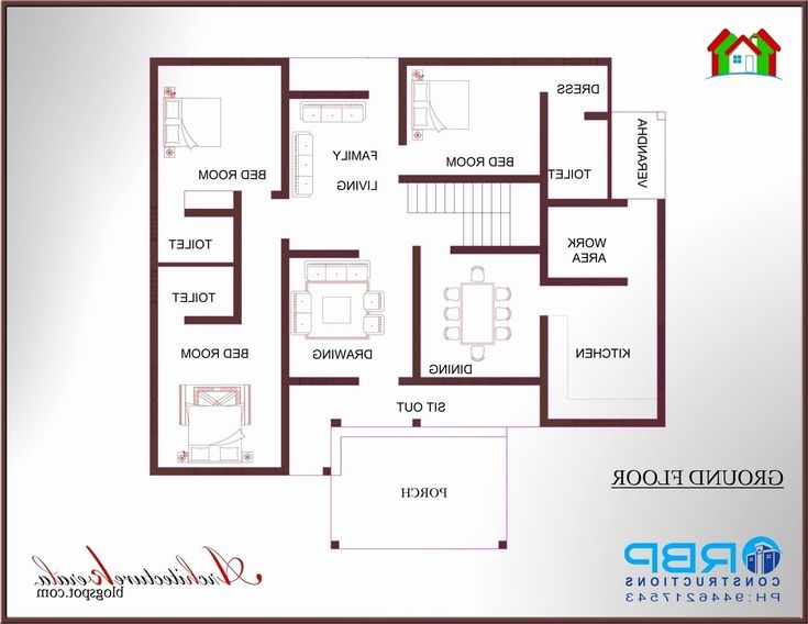 2 Bedroom House Plans In Kerala in 2020 House plans with photos, 1200