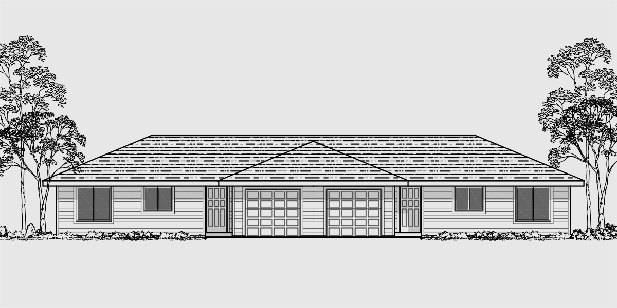 Duplex House Plans With Garage In The Middle House Plan Ideas