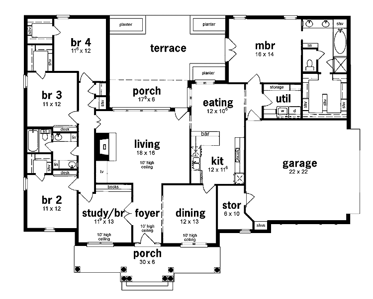 5 Bedroom House Plans Single Story Portraits Home Floor Design Plans